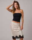 Blythe Satin Lace-Trim Skirt
