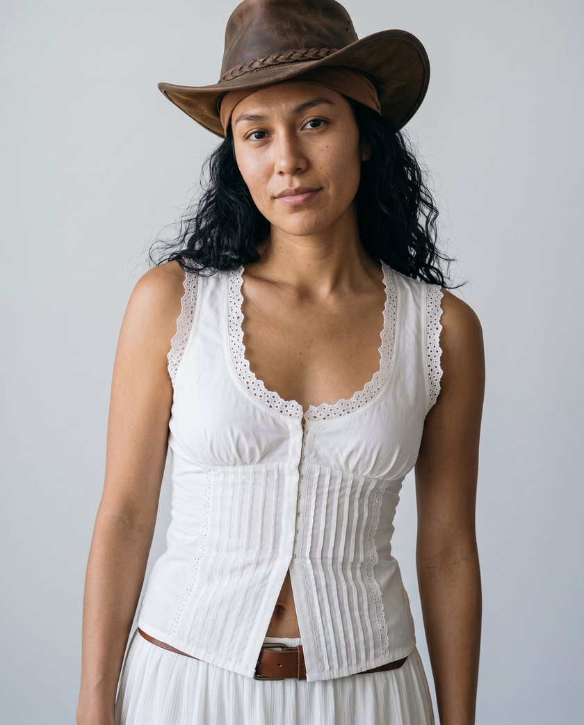 Delphine Eyelet Corset Top