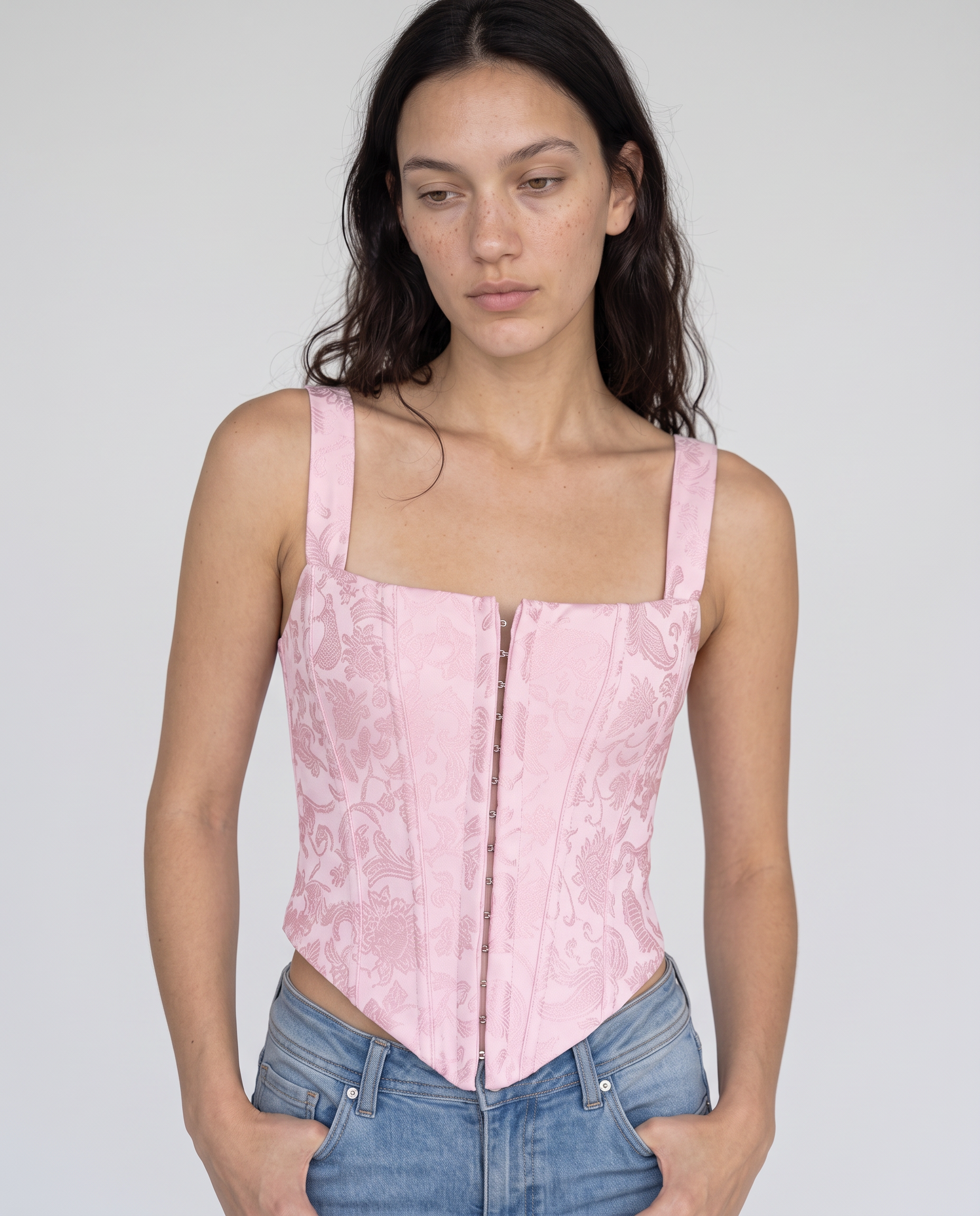 Beatrix Floral Brocade Corset Top