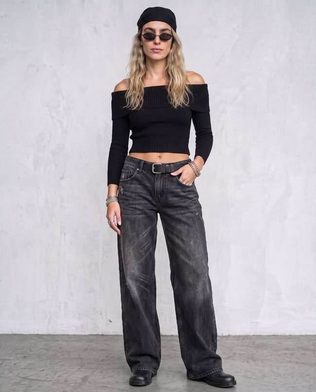 Cordelia Low-Rise Wide-Leg Denim Jeans