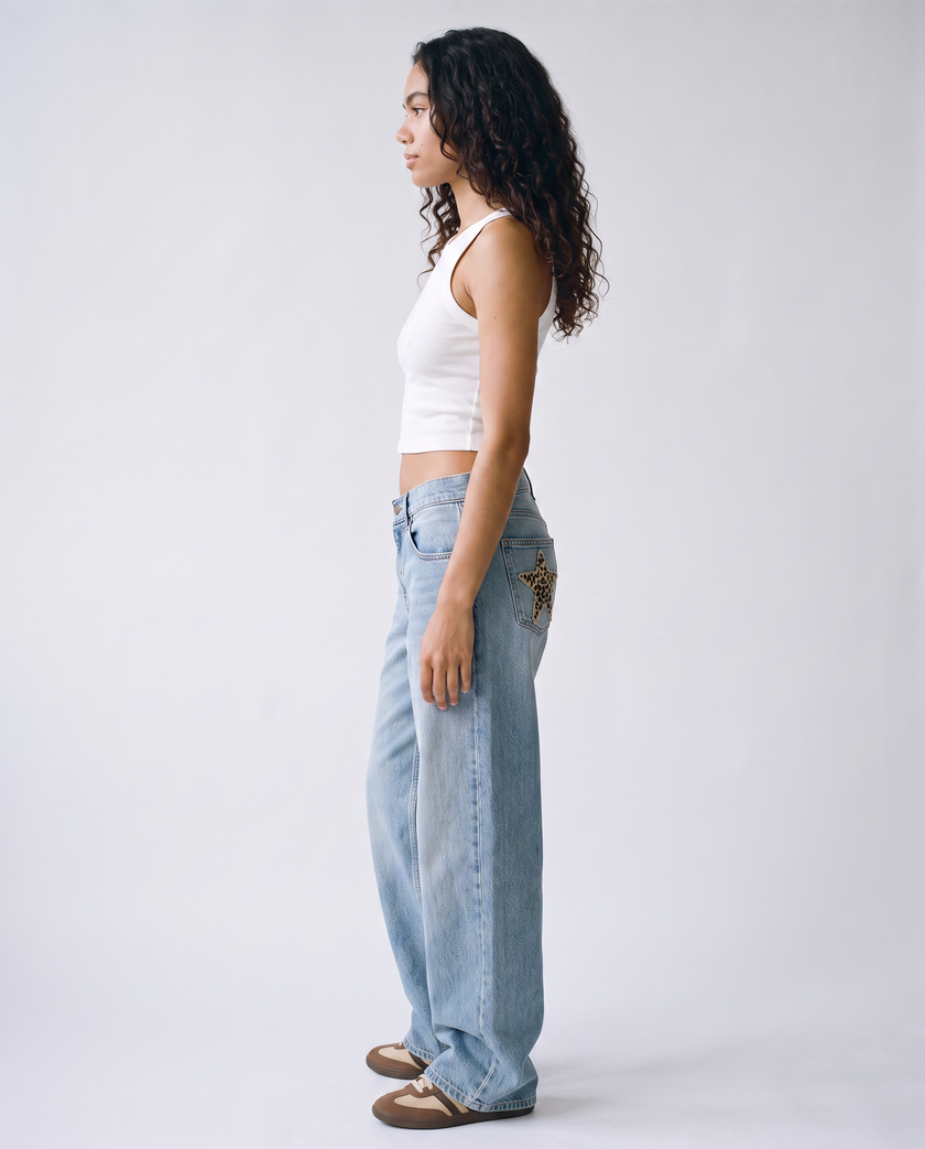 Estelle Star-Patch Denim Jeans
