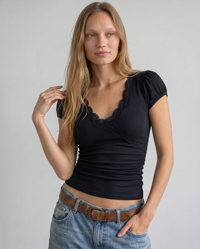 Annabelle Lace Trim Top