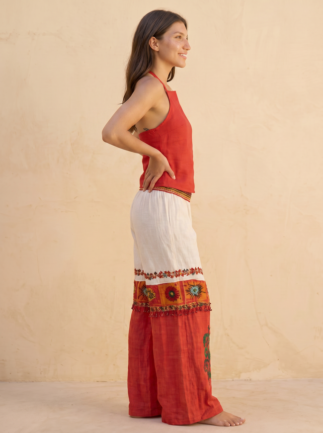 Amara Embroidered Palazzo Pants