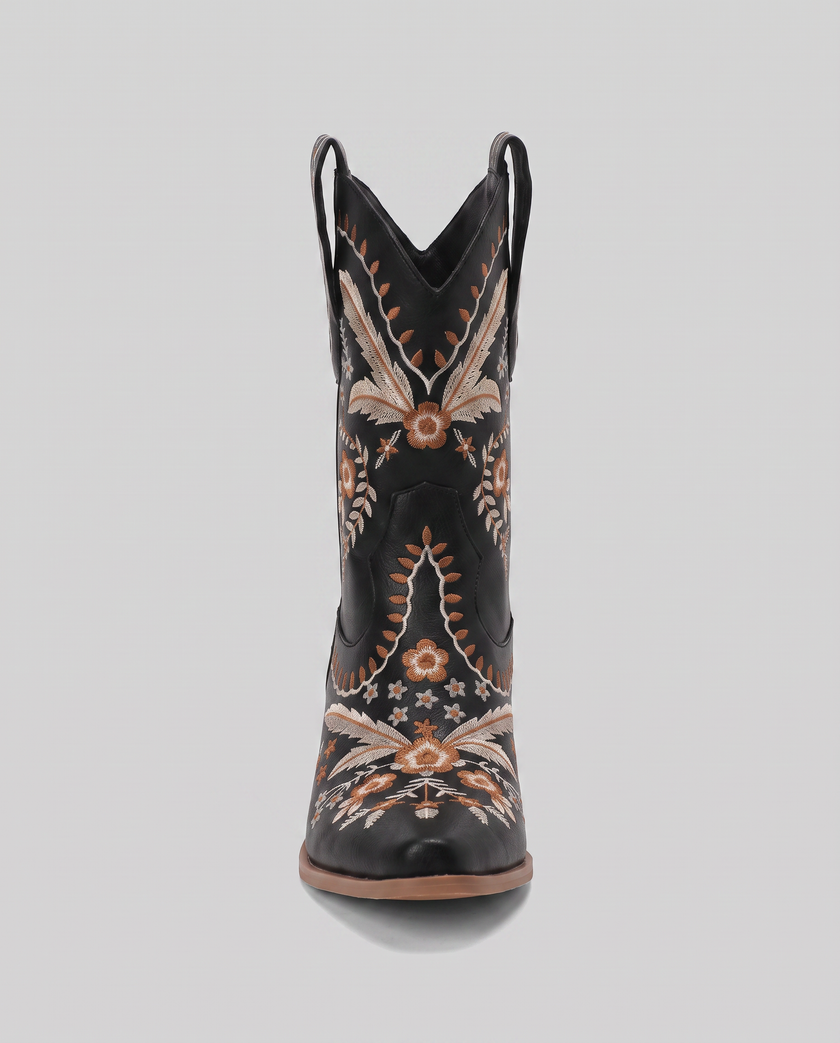 Rowan Floral Embroidered Western Boots