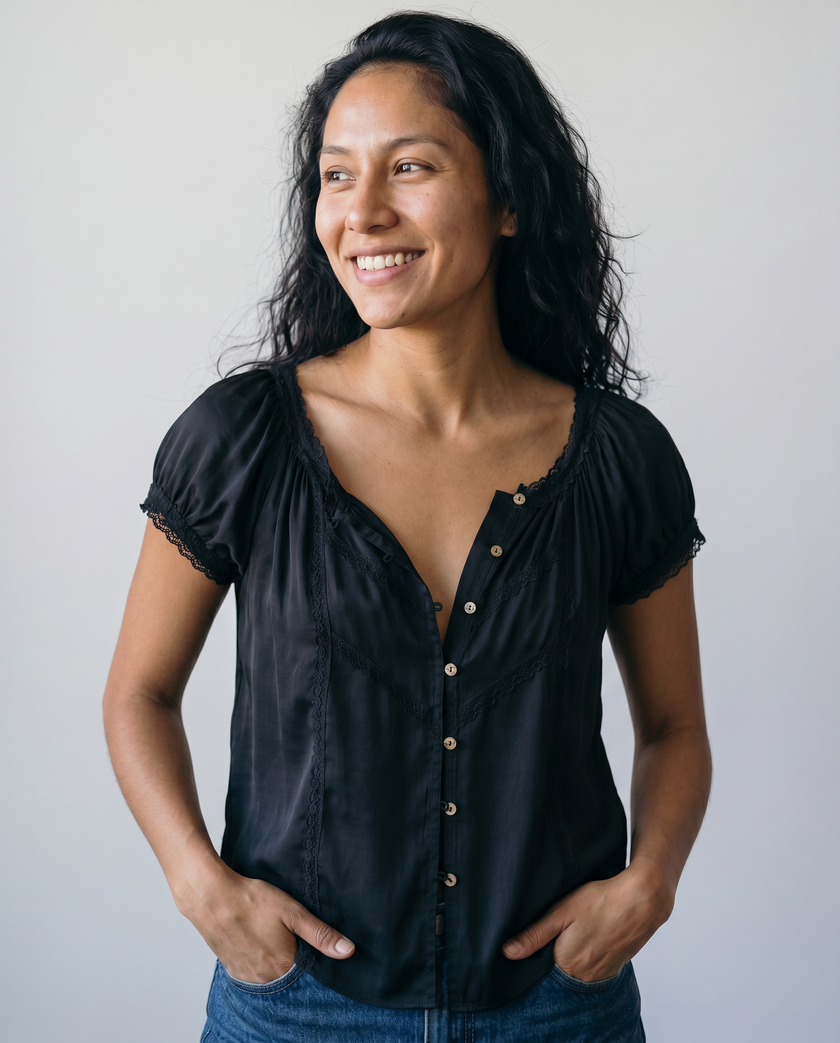 Isolde Lace Trim Blouse
