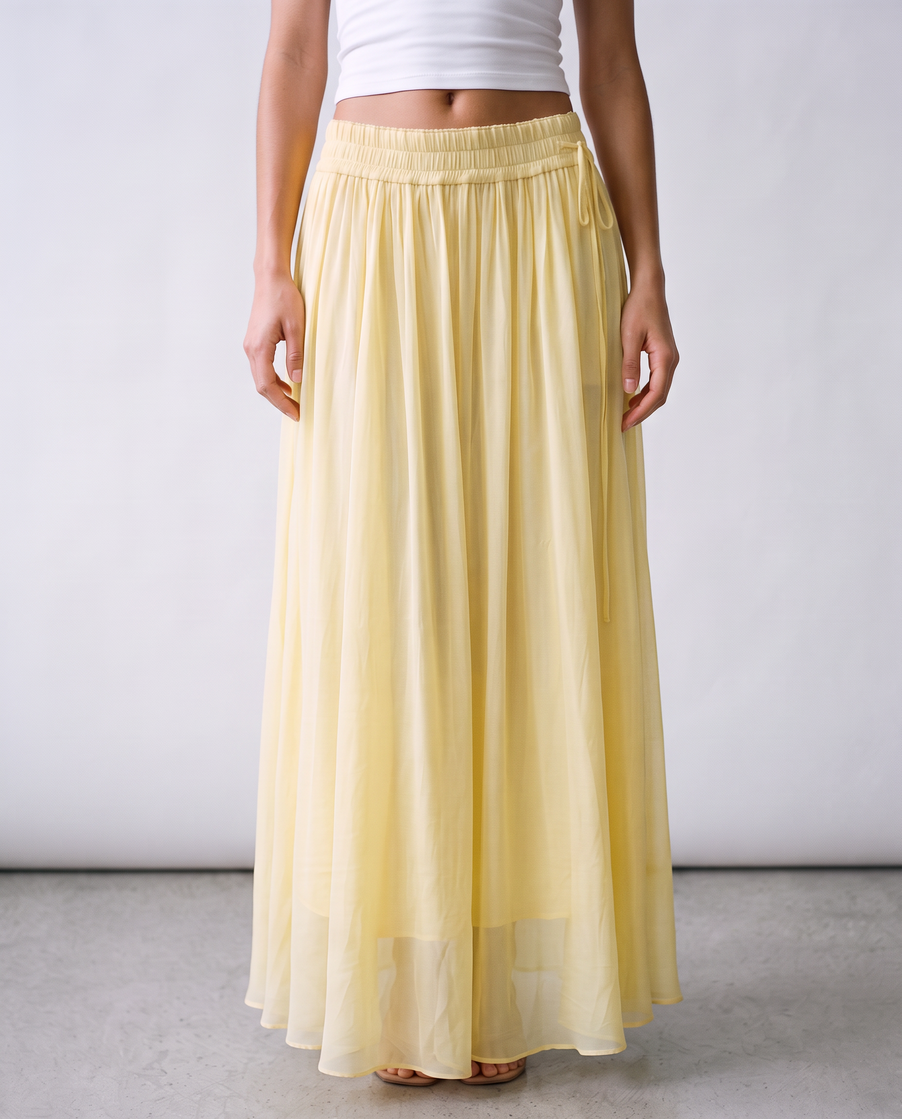 Marigold Chiffon Maxi Skirt