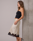 Blythe Satin Lace-Trim Skirt