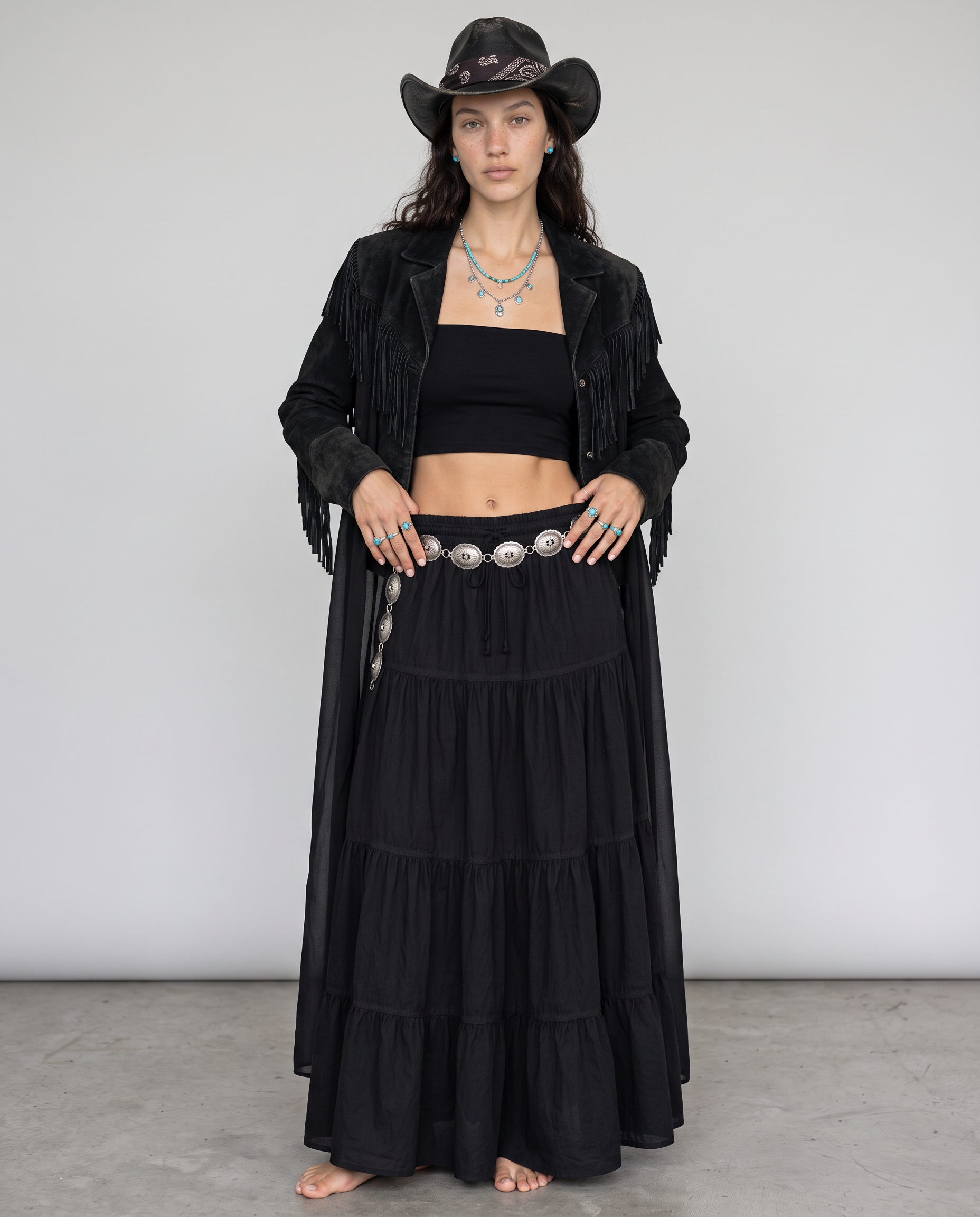 Bridget Tiered Cotton Maxi Skirt