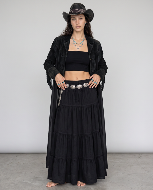 Bridget Tiered Cotton Maxi Skirt