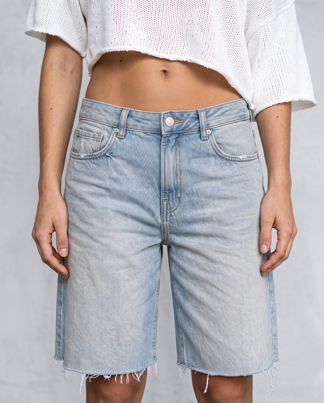 Halden Wide-Leg Cutoff Shorts