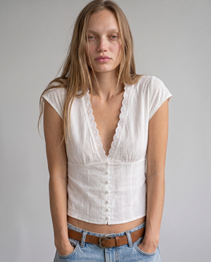 Marielle Lace Trim Blouse