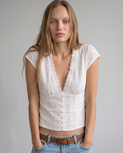 Marielle Lace Trim Blouse