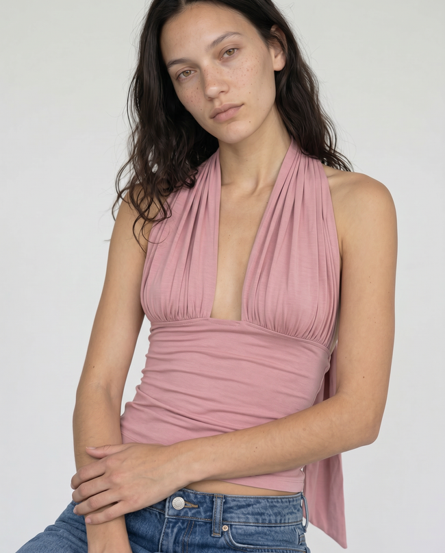 Solange Draped Halter Top
