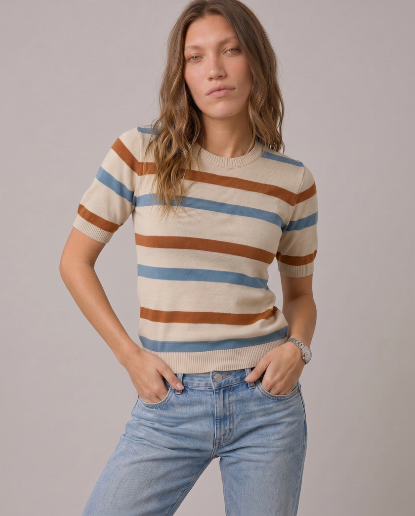 Poppy Striped Knit Tee