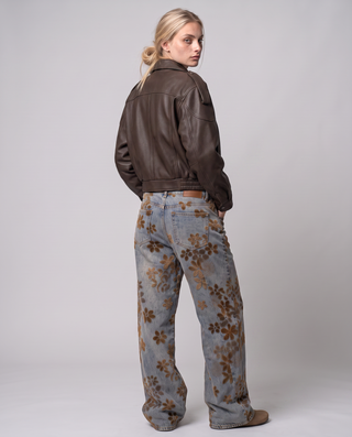 Fenwick Low-Rise Ultra Baggy Floral Print Jeans