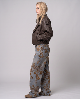 Fenwick Low-Rise Ultra Baggy Floral Print Jeans