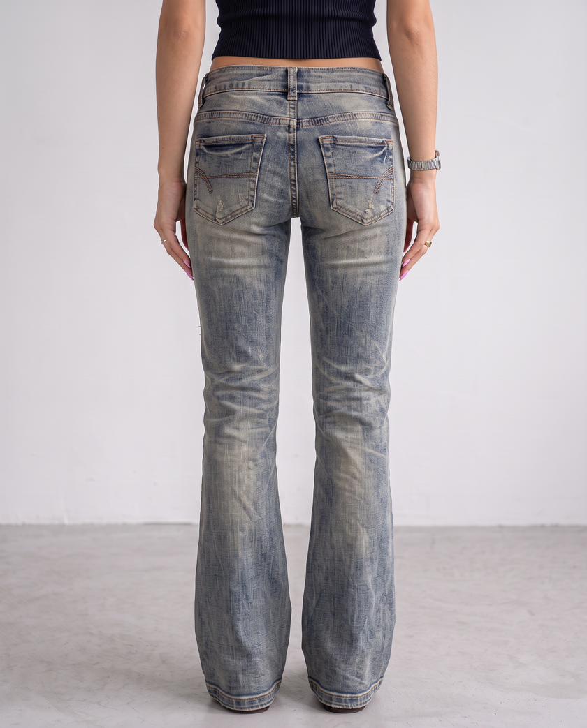 Seraphine Distressed Flare Denim Jeans