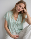 Marguerite Lace Trim Blouse