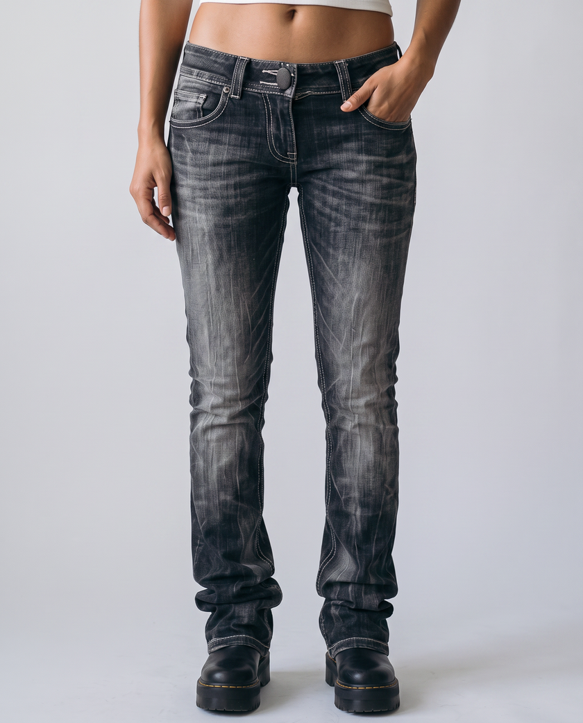 Clarissa Bootcut Ultra Low-Rise Denim Jeans
