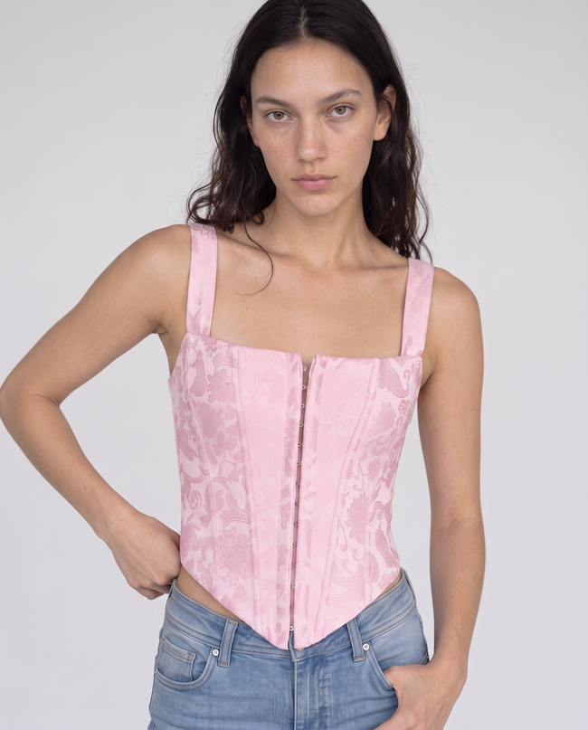 Beatrix Floral Brocade Corset Top