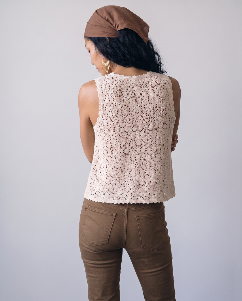 Magnolia Crochet Vest Blouse