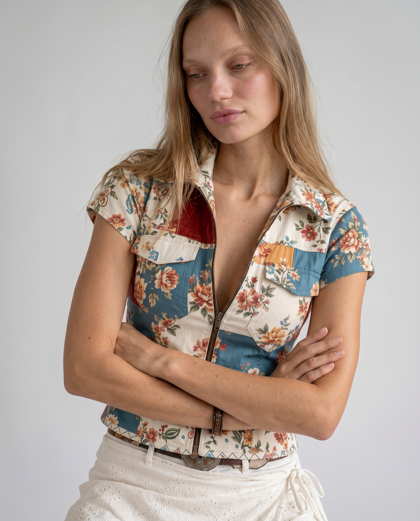 Marisol Floral Zip-Front Top