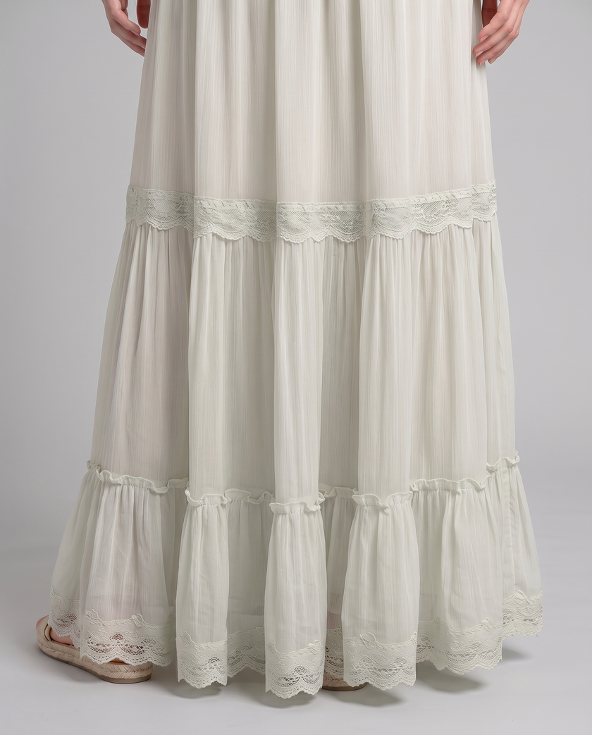 Willamae Lace Empire Maxi Dress