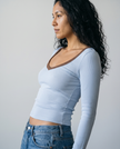 Aurelie Contrast Trim Top