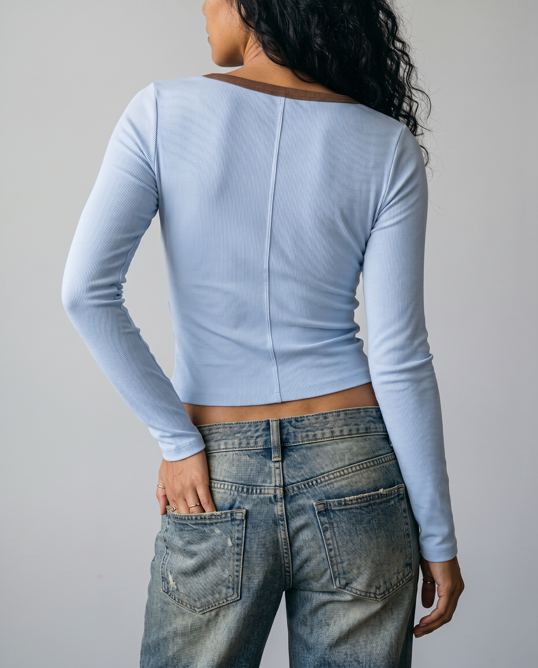 Aurelie Contrast Trim Top