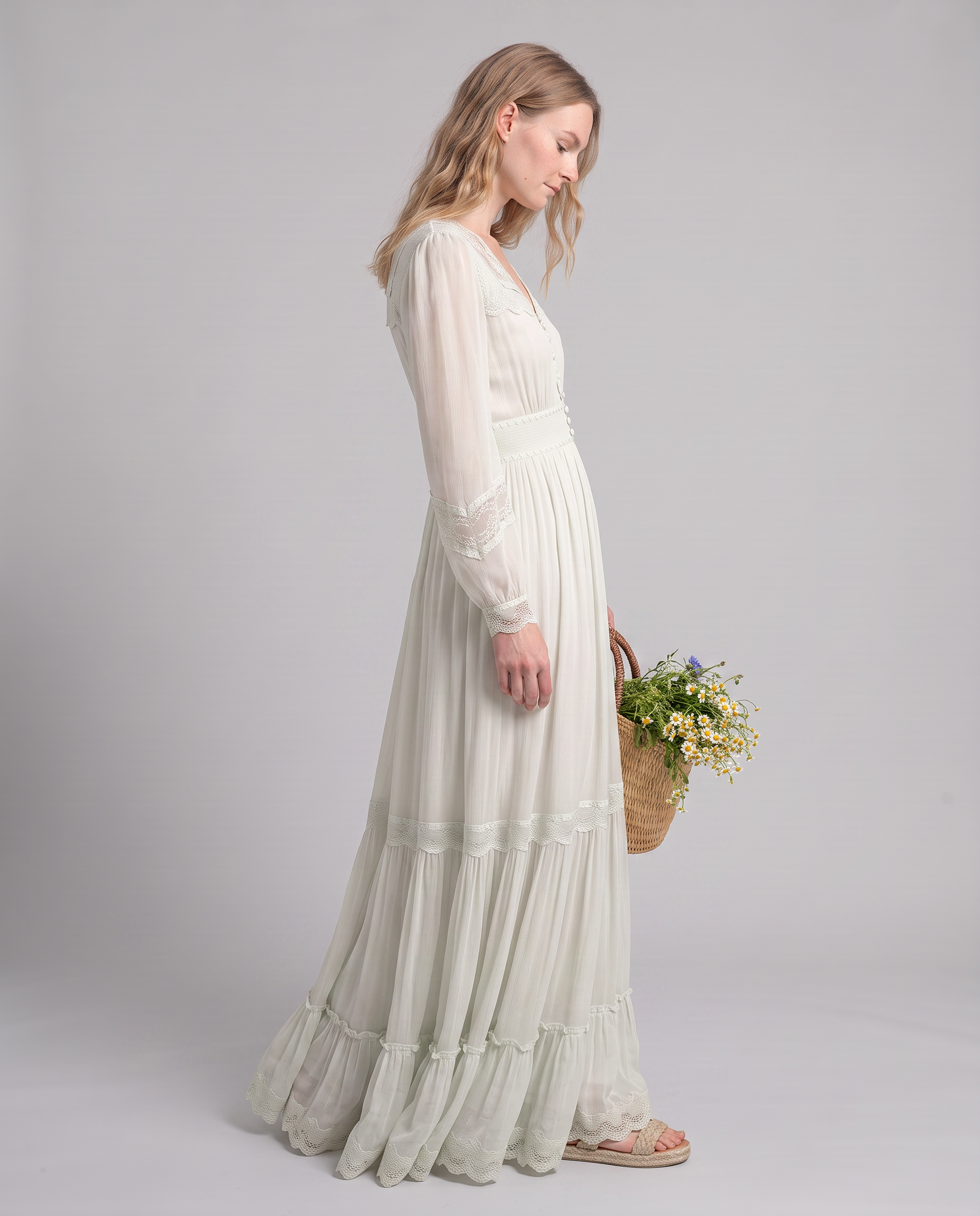 Willamae Lace Empire Maxi Dress