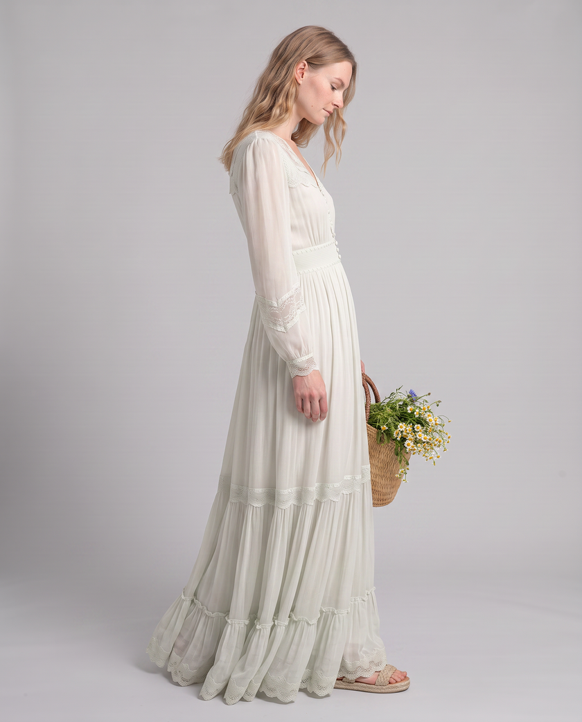 Willamae Lace Empire Maxi Dress