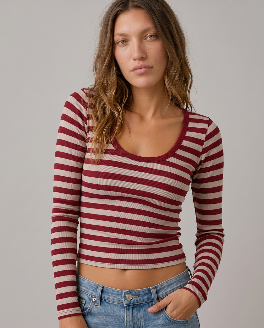 Colette Ribbed Scoop Top