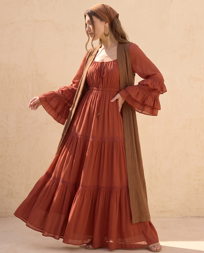 Della Ruffled Tiered Maxi Dress