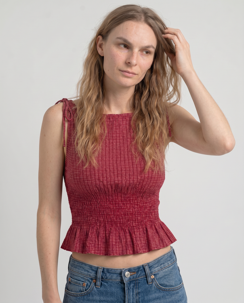 Eleanor Smocked Peplum Top