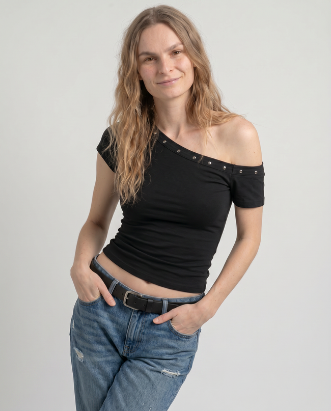 Odalys Studded Off-Shoulder Top