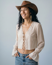 Delacroix Lace Trim Blouse