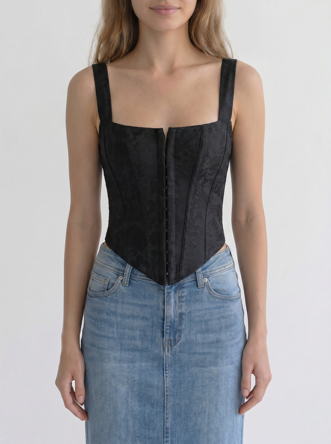 Beatrix Floral Brocade Corset Top