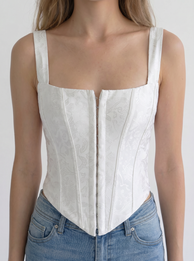 Beatrix Floral Brocade Corset Top