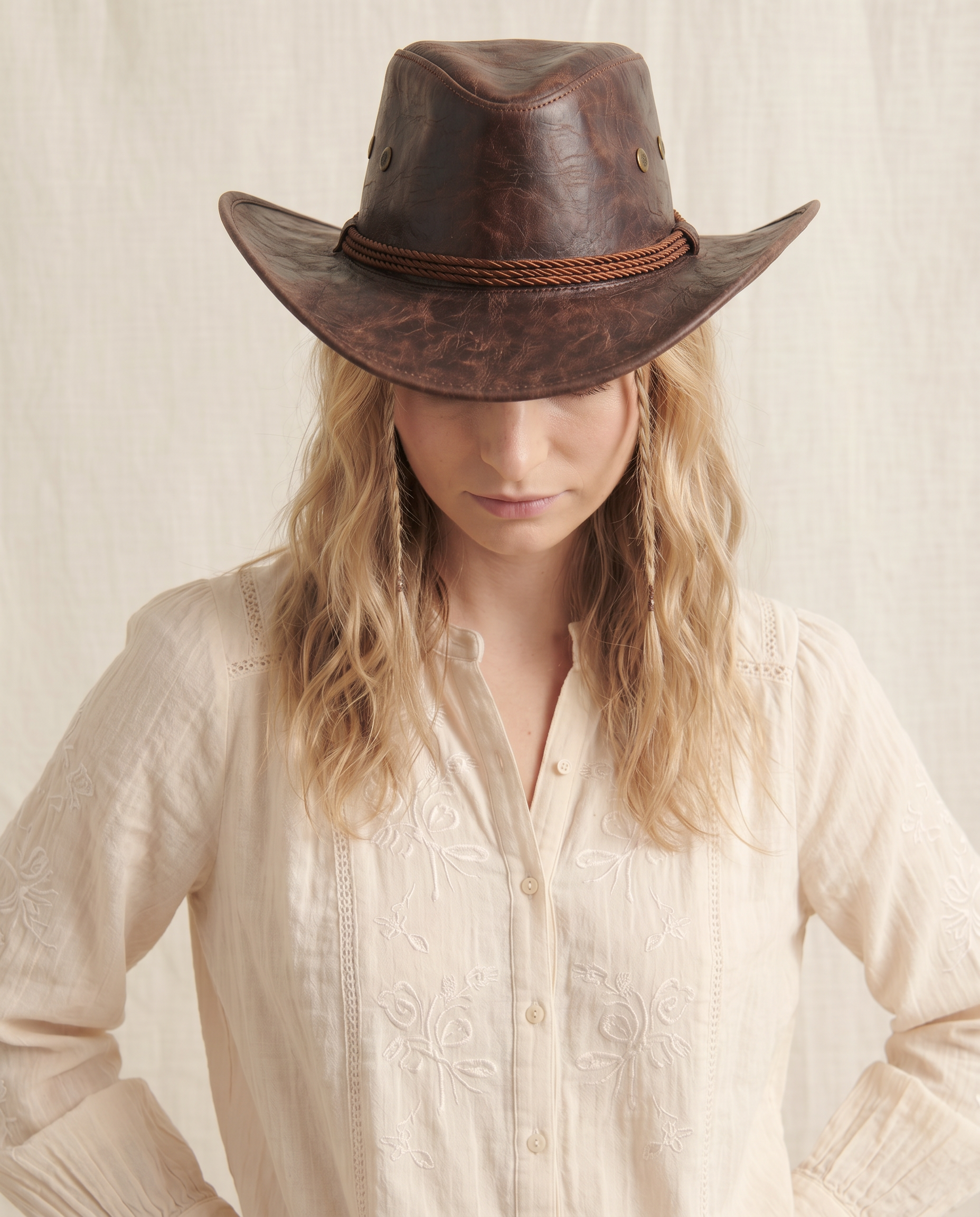 The Rancher Leather Cowboy Hat
