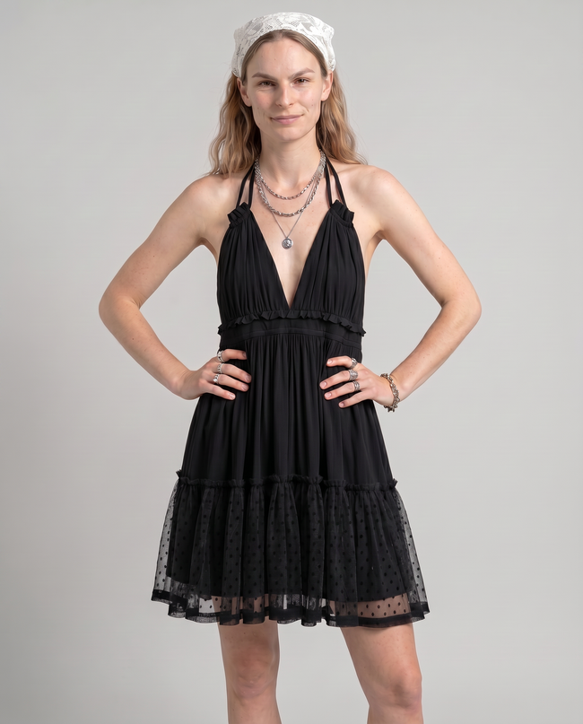 Adelia Halter Babydoll Dress