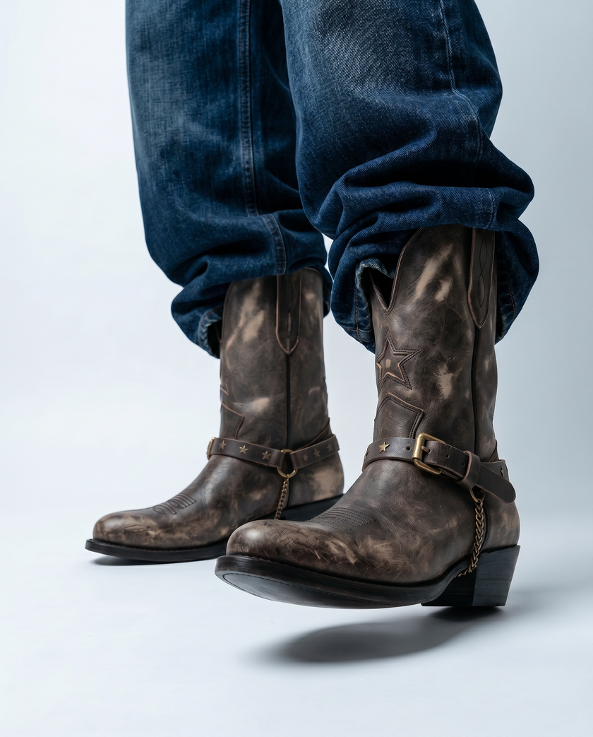 The Star & Chain Moto Western Boot