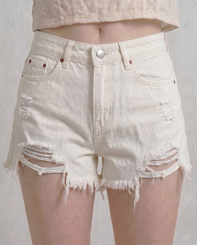 Raine Distressed Denim Shorts