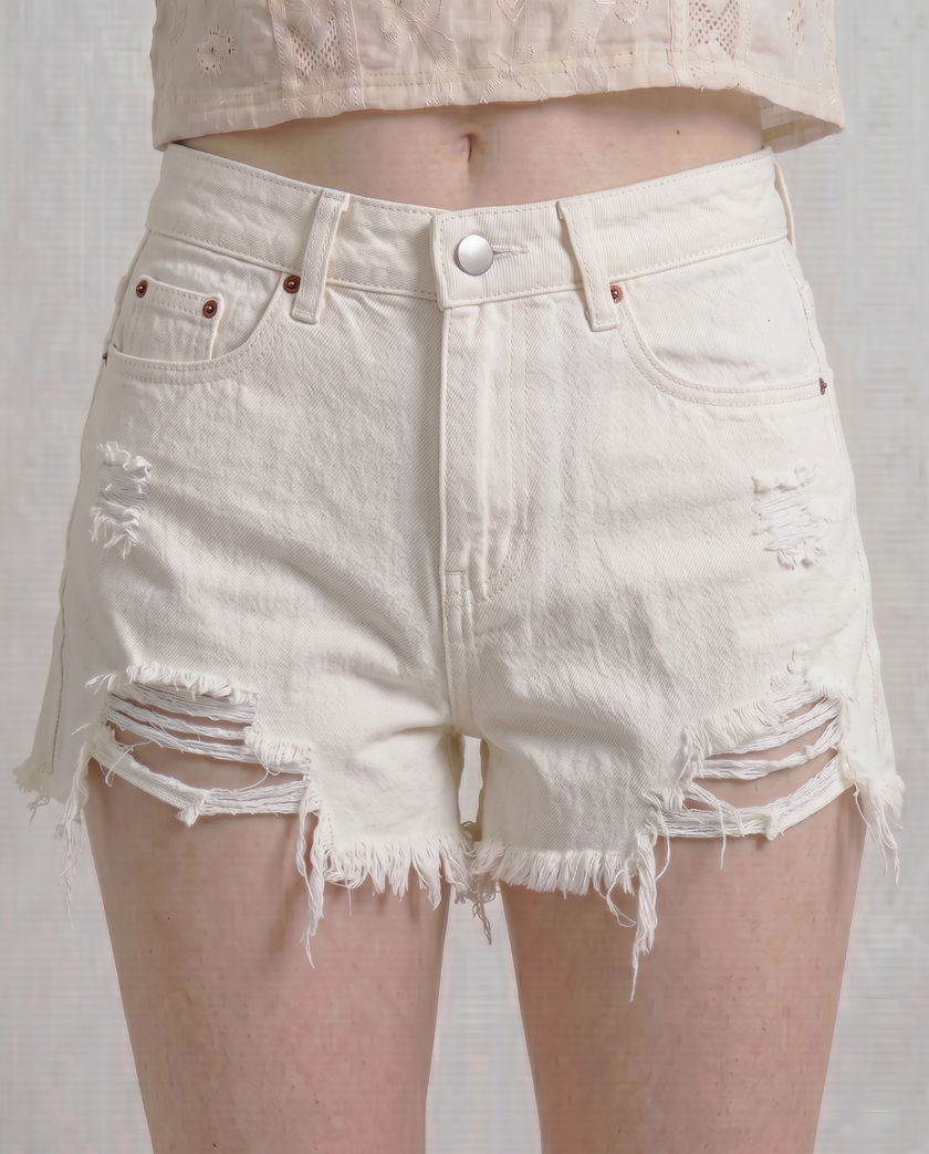 Raine Distressed Denim Shorts