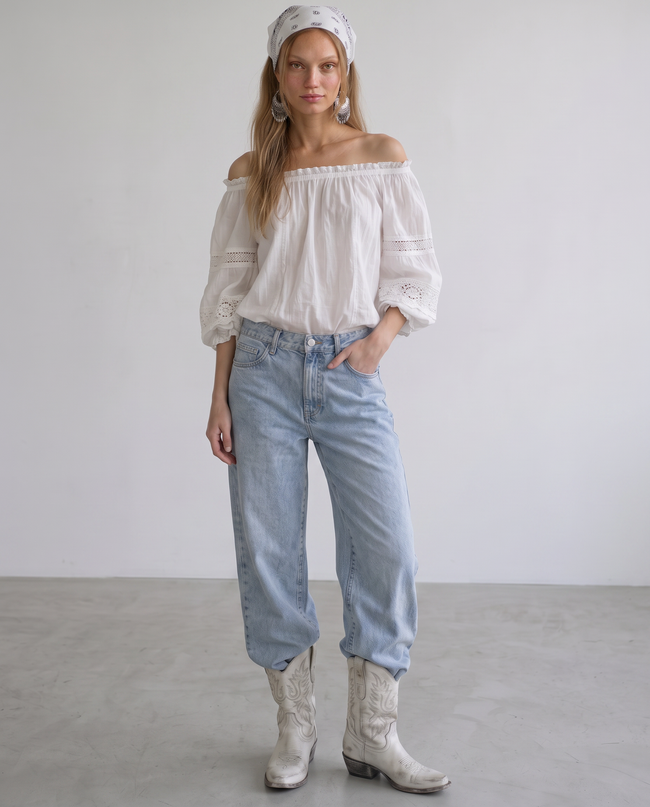 Sawyer Light Wash Wide-Leg Jeans