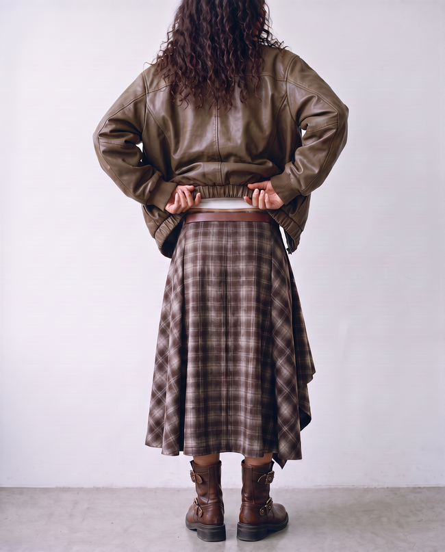 Marguerite Plaid Wrap Midi Skirt