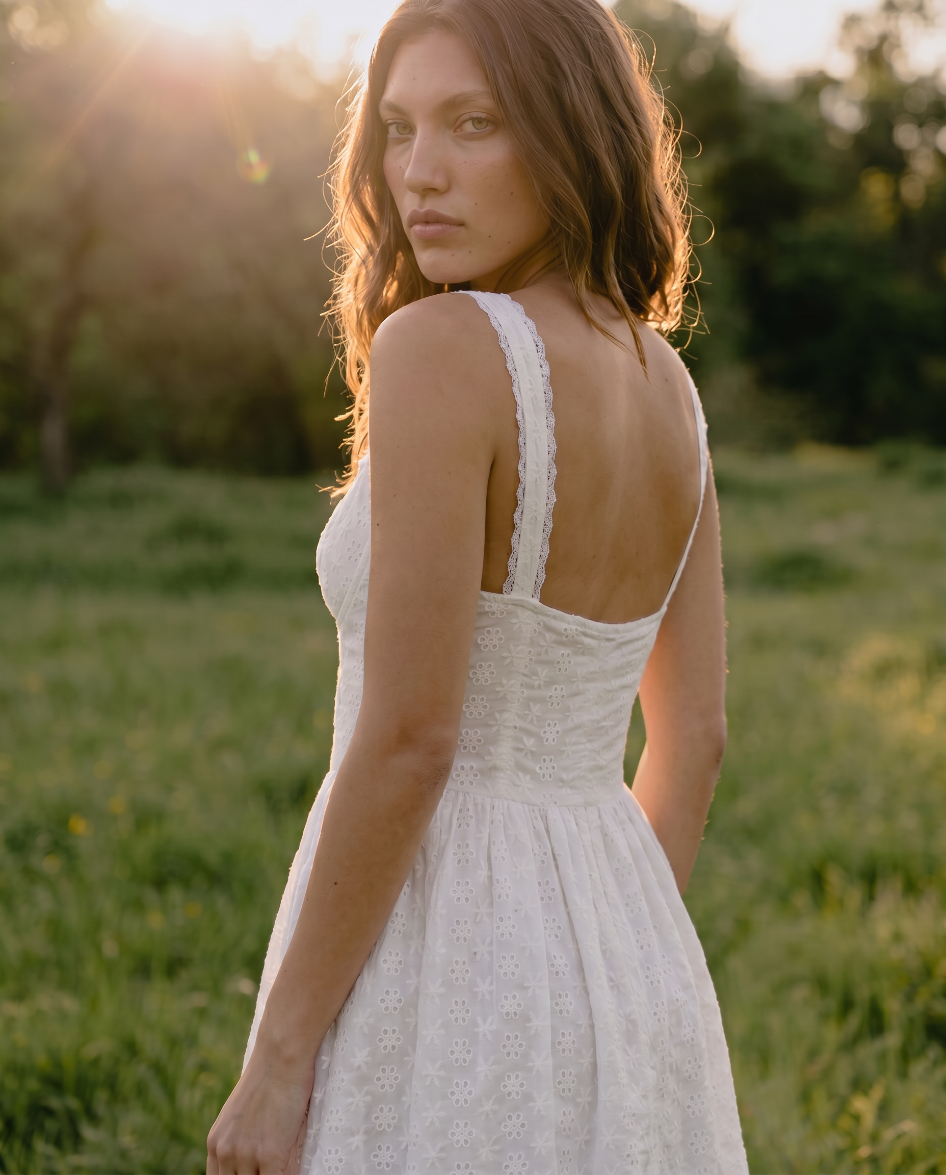 Sweetheart Eyelet Mini Dress