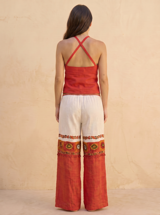 Amara Embroidered Palazzo Pants