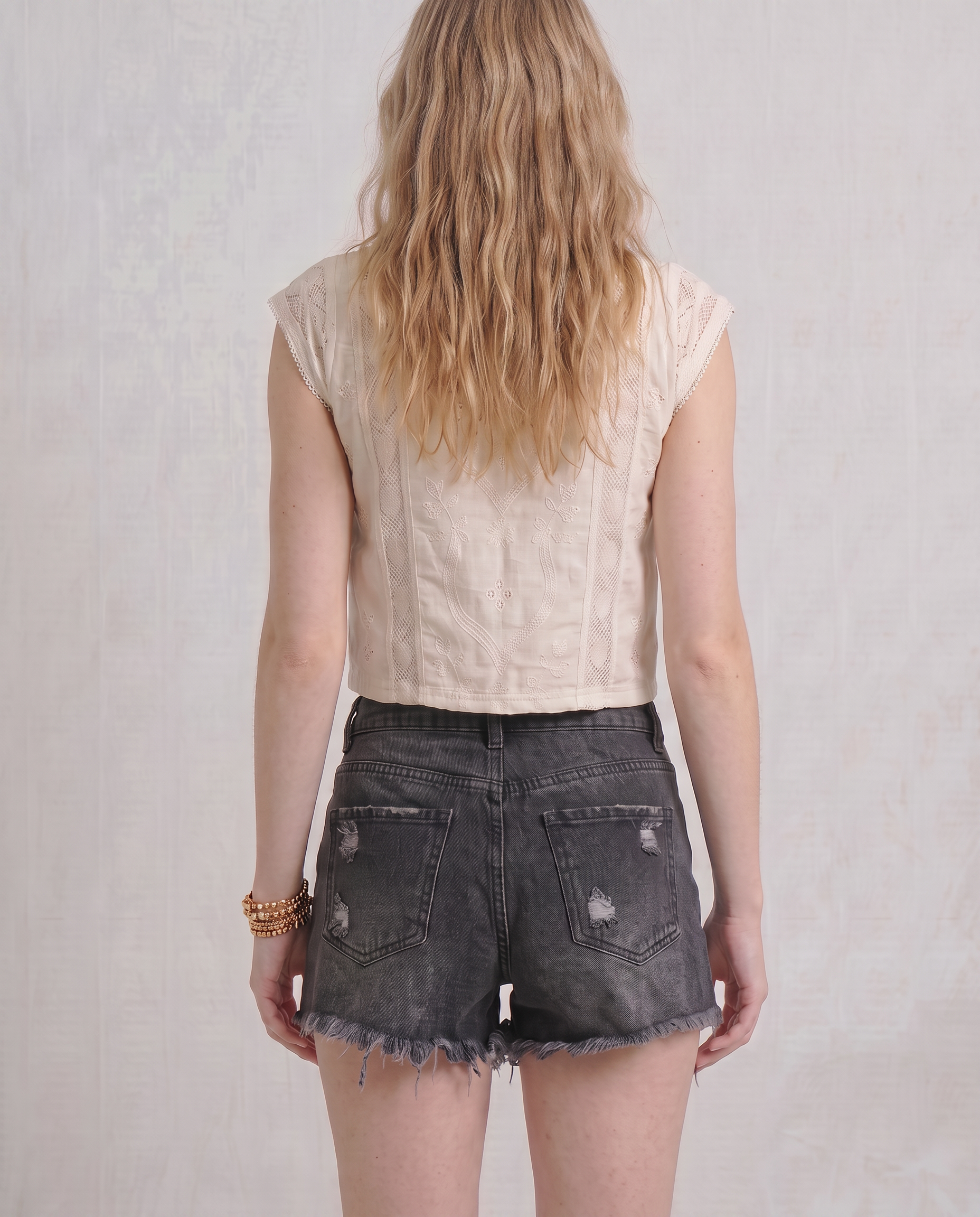 Raine Distressed Denim Shorts