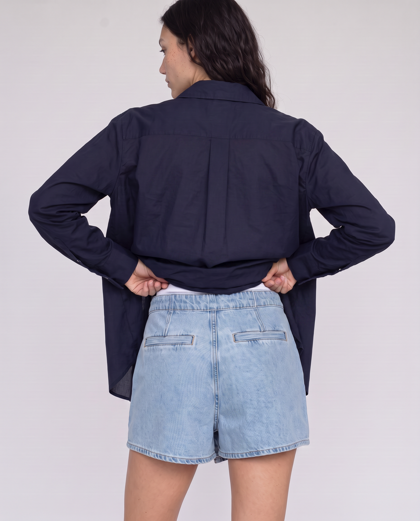 Wrenley Denim Wrap Skort