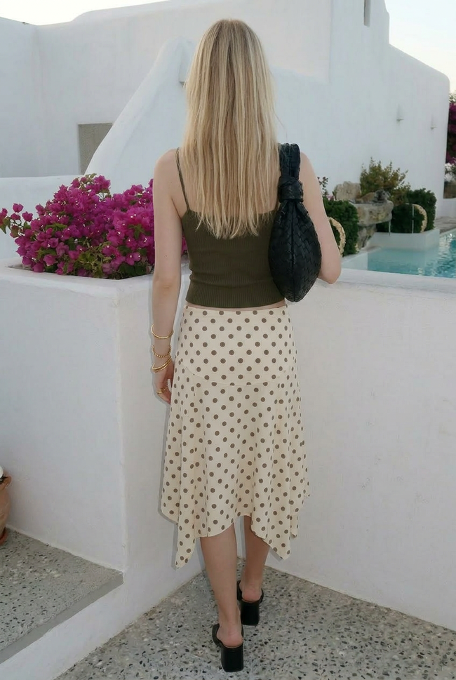 Meadow Asymmetrical Polka Dot Skirt
